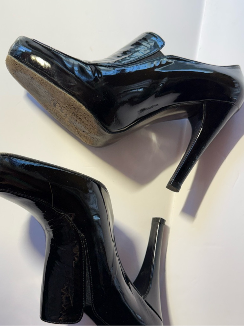 Stuart Weitzman Black Patent Leather Platform Stiletto Pumps – Size 8.5 - Picture 7 of 14